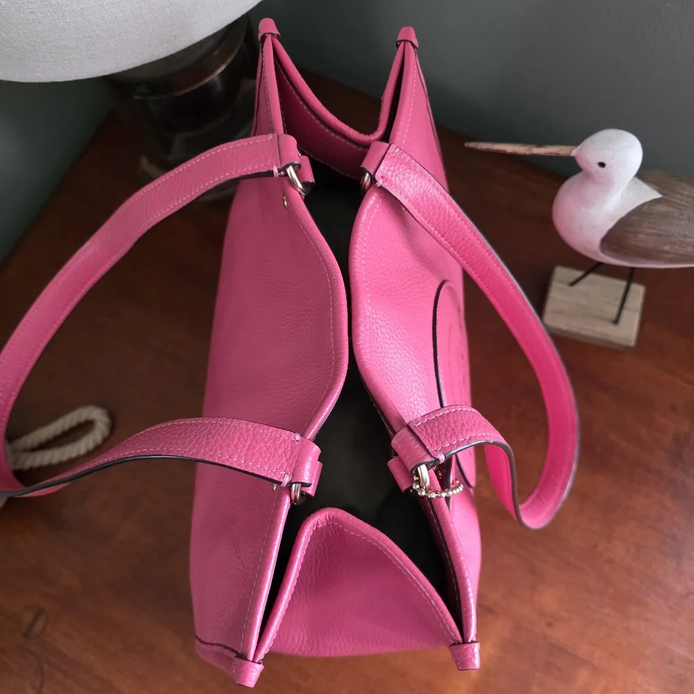 Coach C3078 Dempsey Tote Pink Pebbled Leather Shoulder Bag